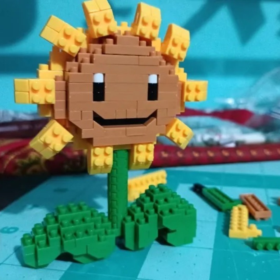 Kids Zombie Toys - Bitkiler VS Zombiler Blokları Küçük Karikatür