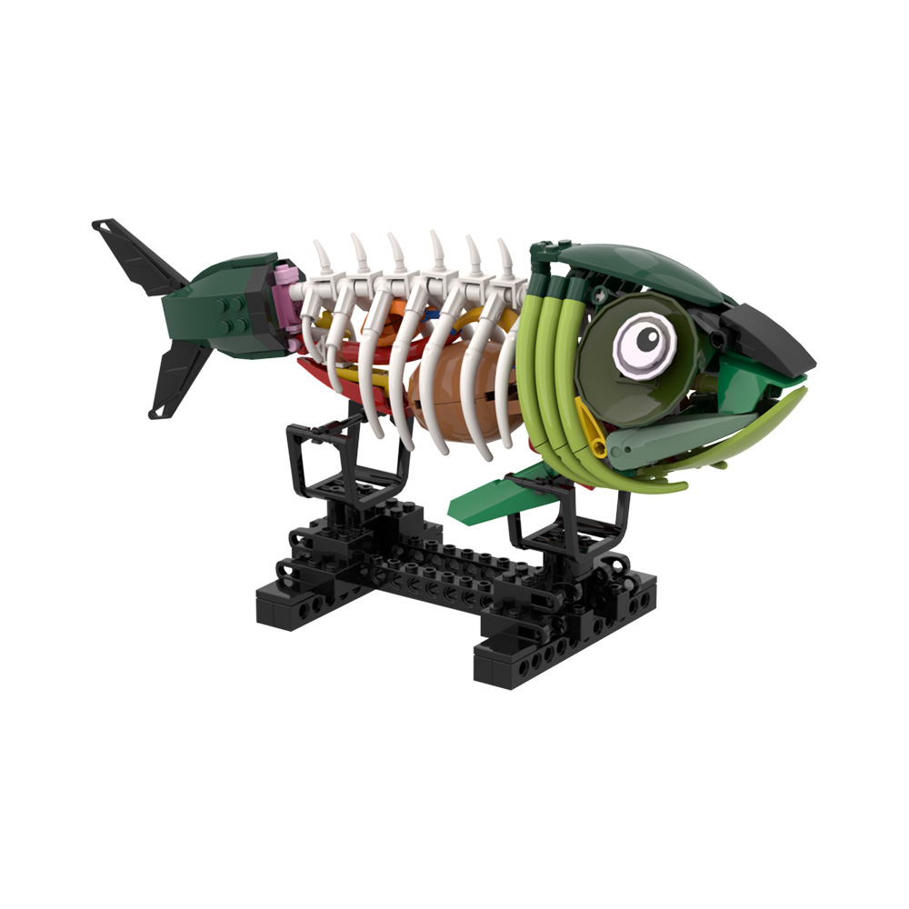 Kids Zombie Toys - MOC Zombi Balık Modeli Yapı Taşları