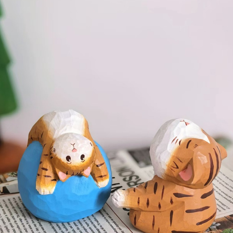 El yapımı Ahşap Kedi Figürü Se - Kids Yoga Toys incelemesi ve fiyatı